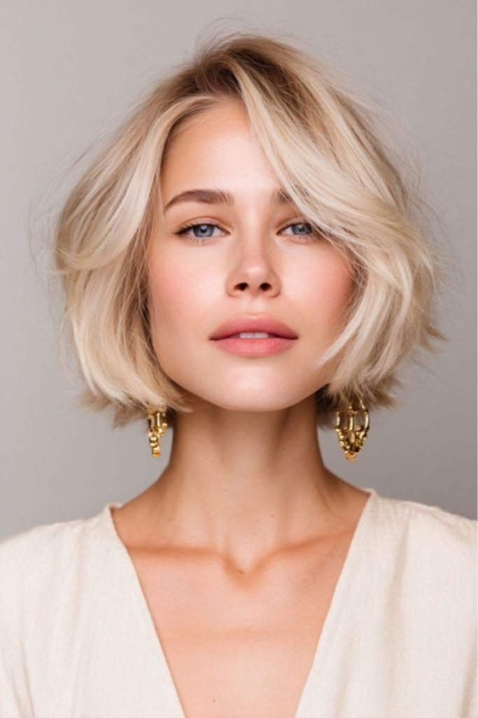 Short airy bob with delicate wisps