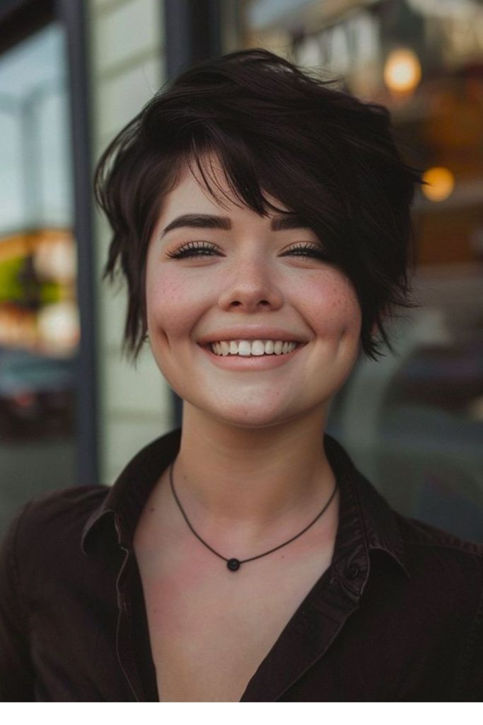 Celestial layered pixie with lifted crown