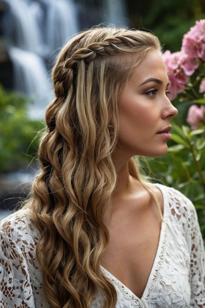 Waterfall thin flowing long strands