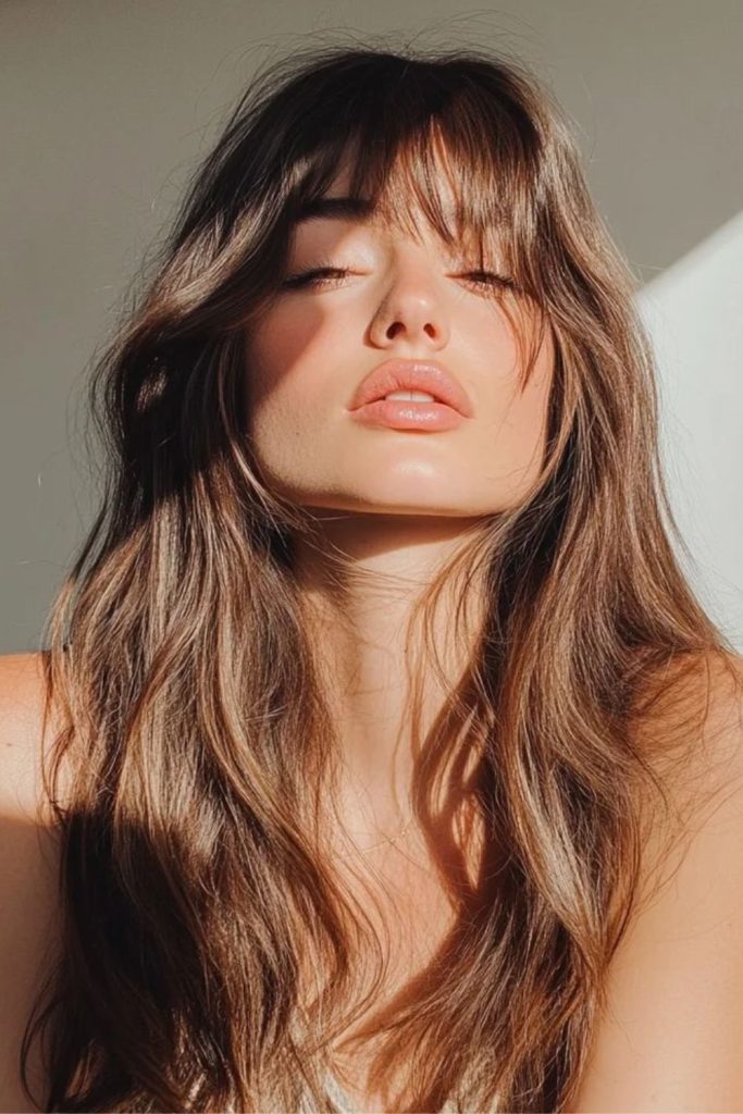 Soft floating forehead wisps with elegance