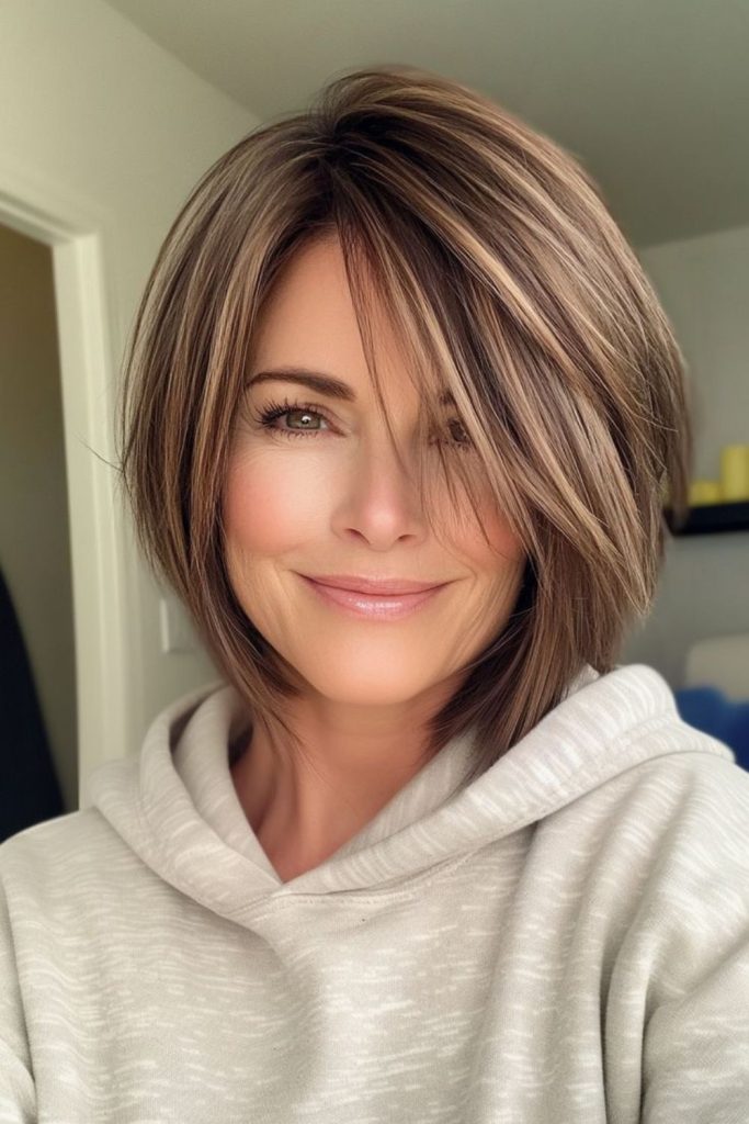 Airy layered bob youthful style