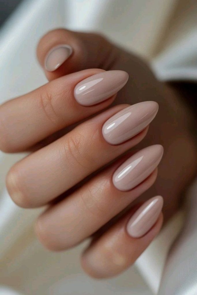 Almost bare natural nude nails.