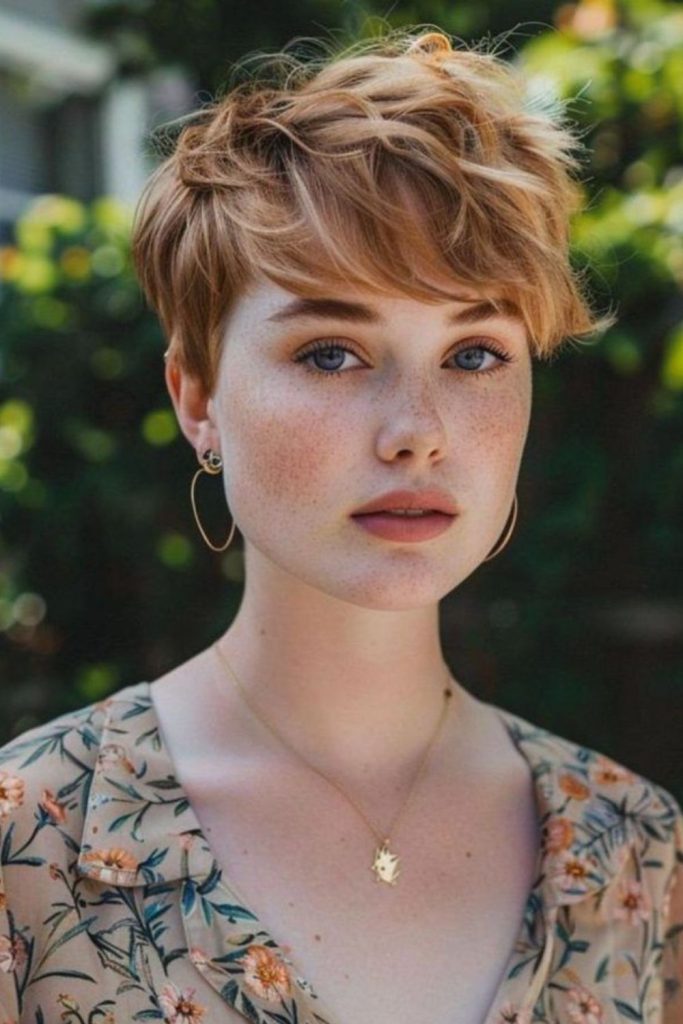 Asymmetrical pixie hair playful flair