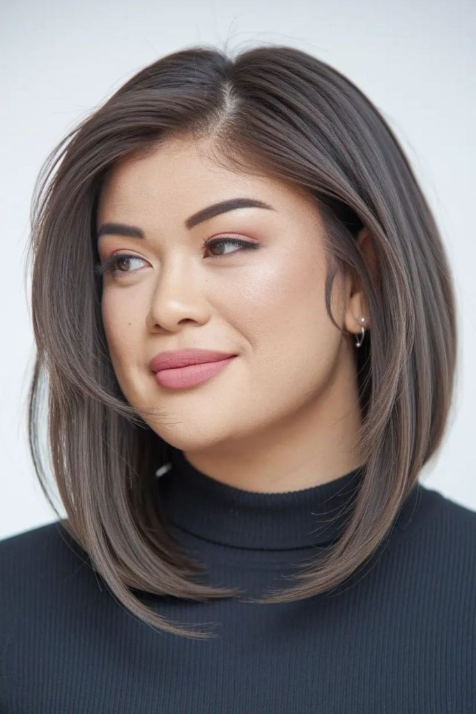 Shoulder-length cut with uneven sides