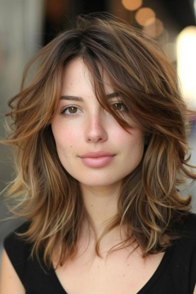 Balanced medium haircut symmetrical flow