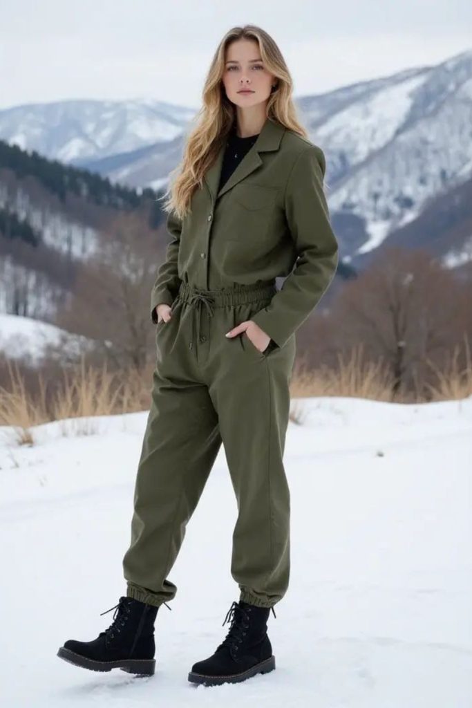 Oversized winter utility overalls