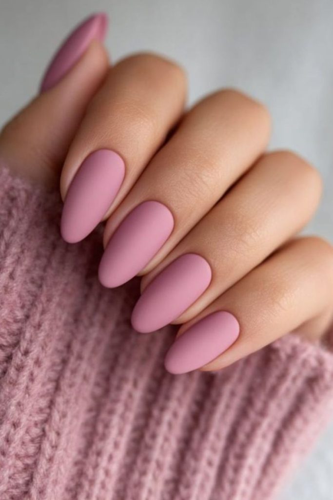 Soft pink matte elegant nails