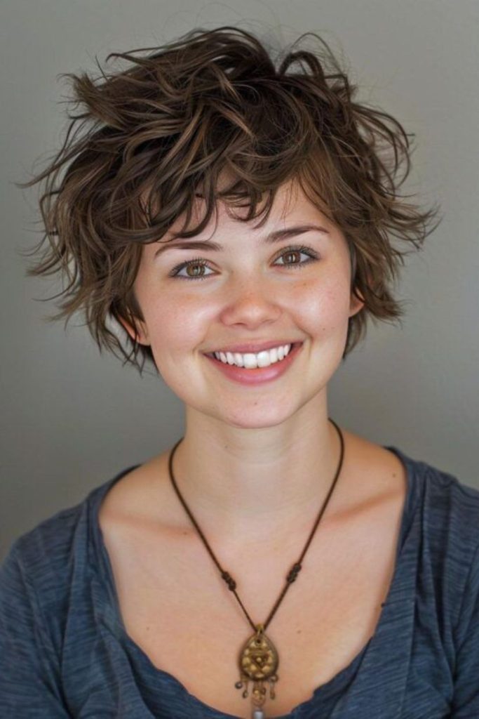 Choppy crown short haircut edgy