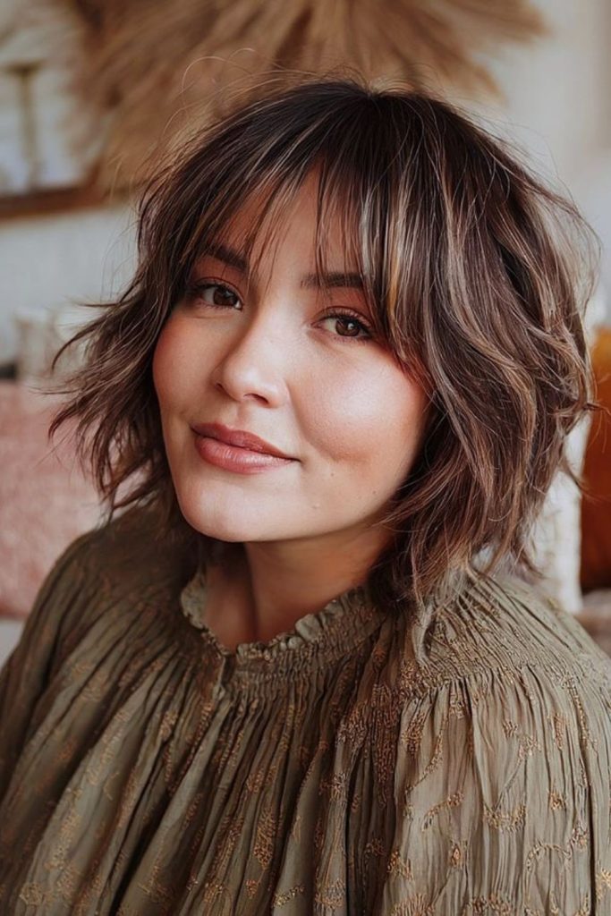 Choppy edge short hairstyle textured