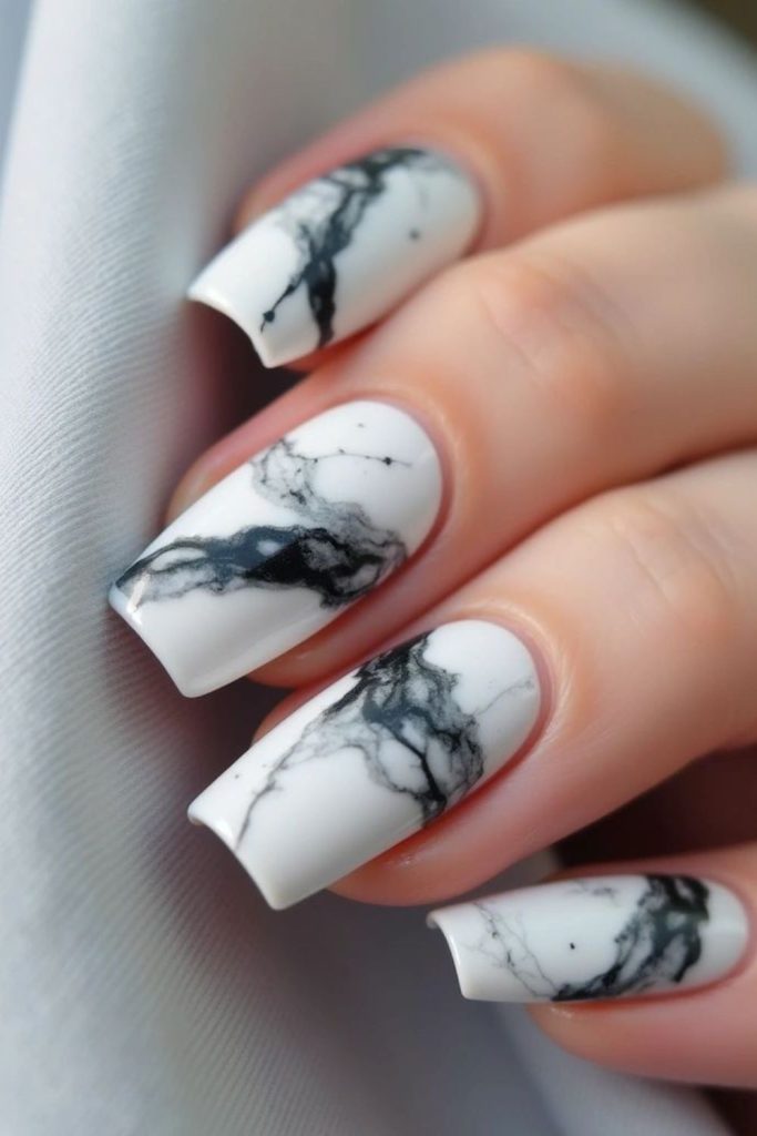 Gray and white storm nails