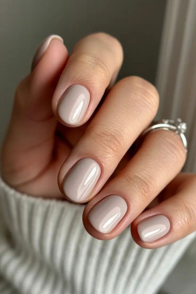 Soft cream cozy rounded nails