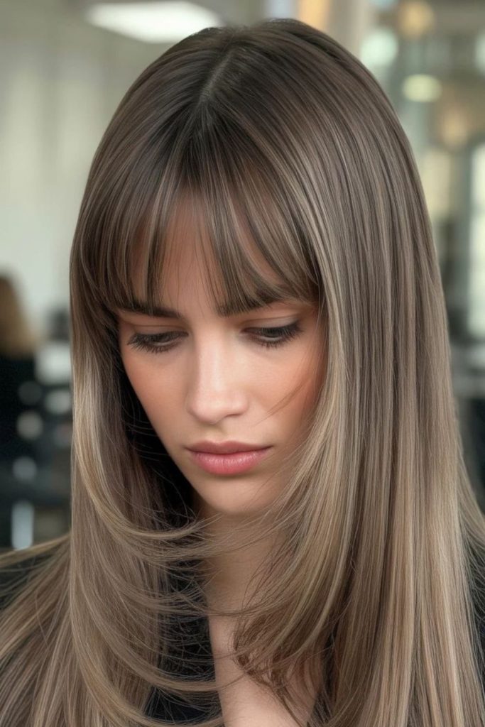 Airy short bangs with wavy flow