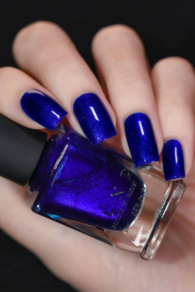 Cobalt midnight dark blue nails
