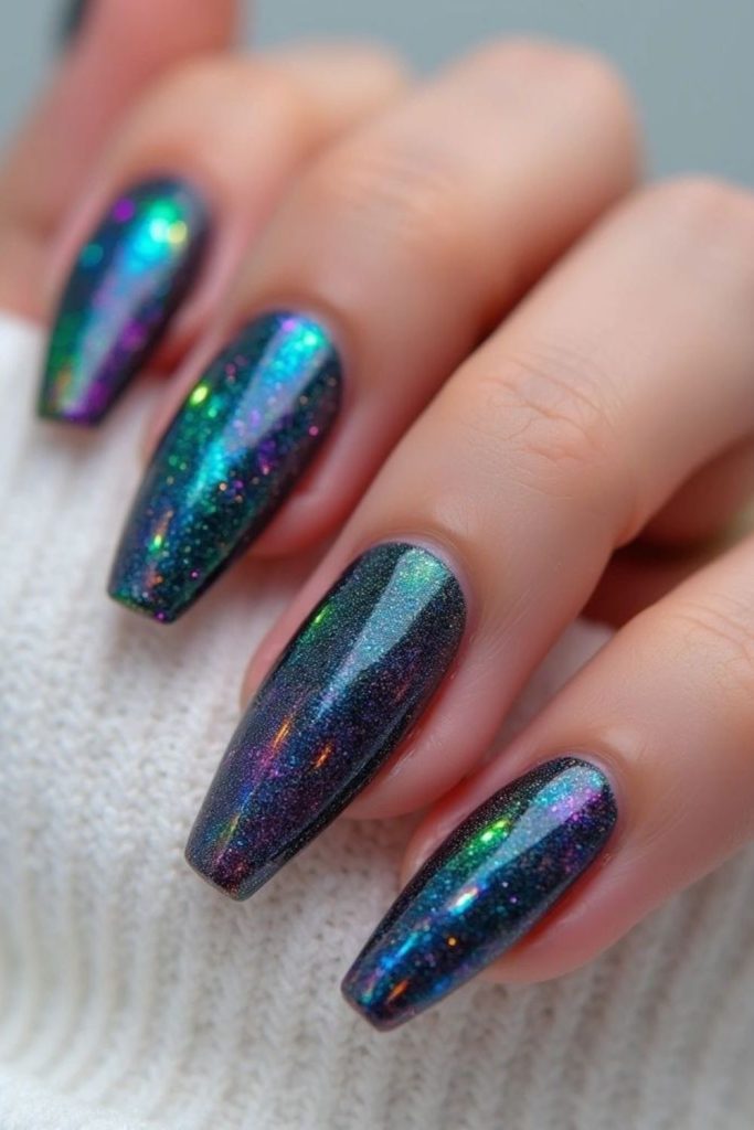 Galaxy-inspired swirls with starry sparkle