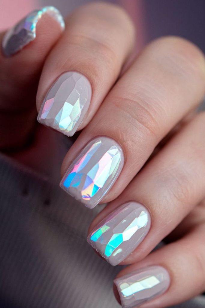 Iridescent fractured prism acrylics