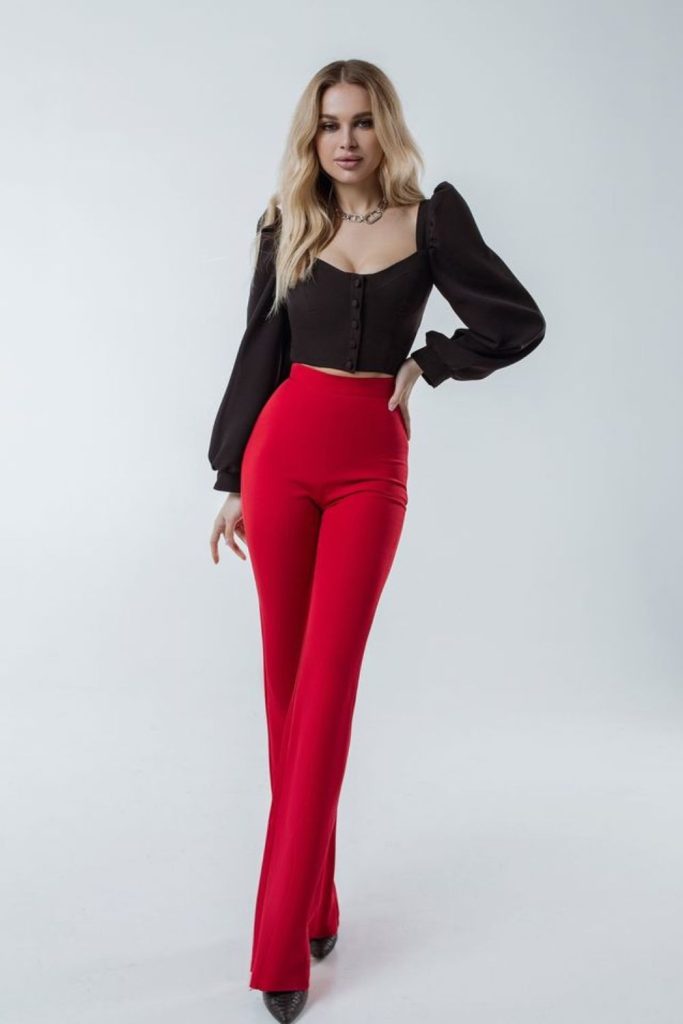 Corset inspired top with trousers