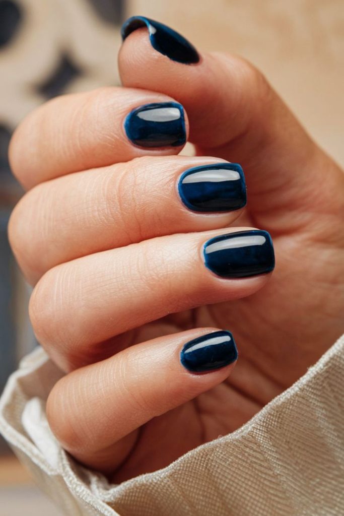 Dark tide ocean blue nails