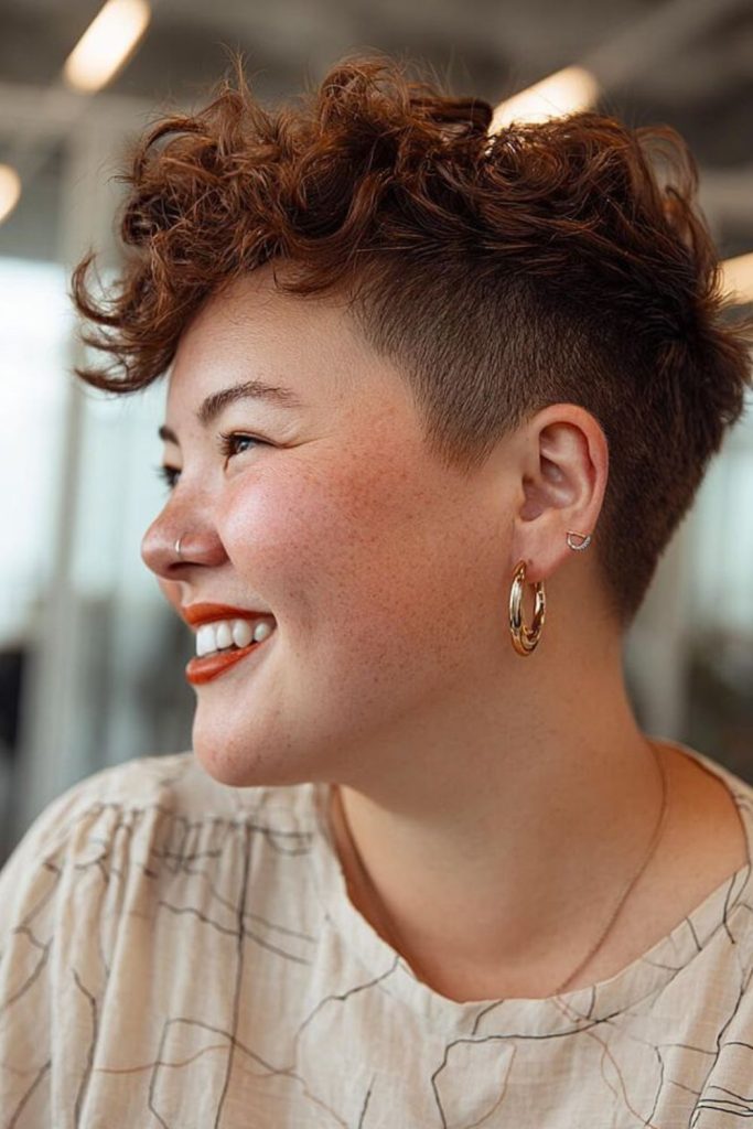 Red-gold strands flick unpredictably across crown