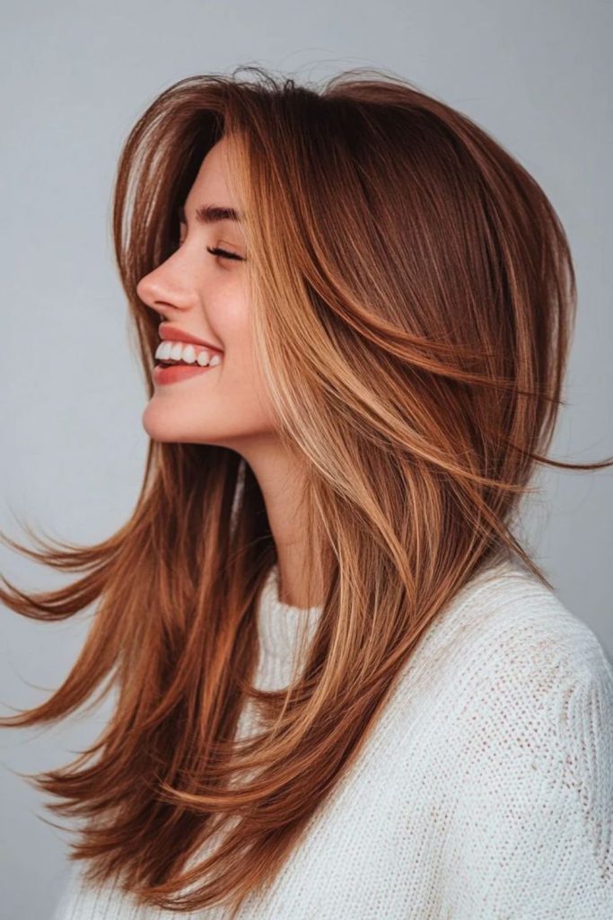 Warm toned medium soft haircut