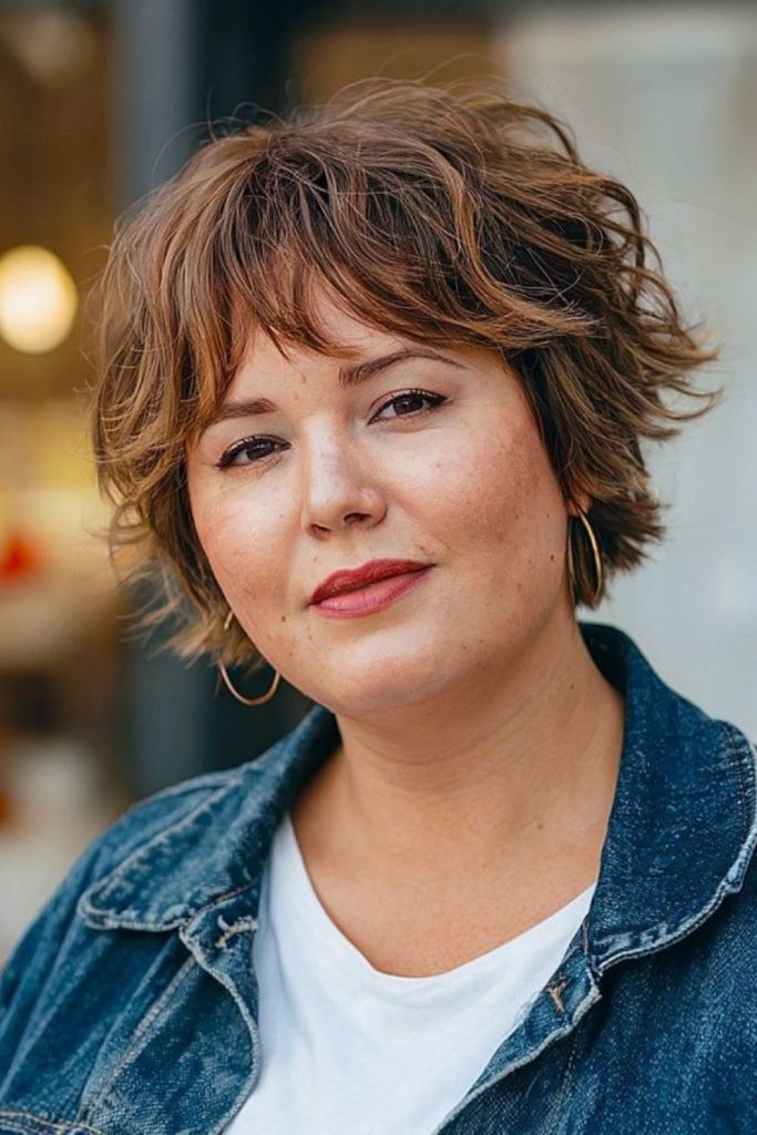 Feathered micro layers short haircut