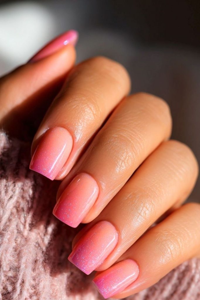 Pink coral nails with playful dots