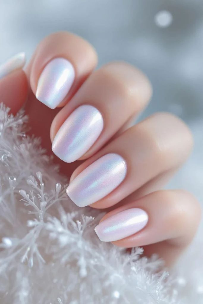 Icy lavender nails with matte sophistication.