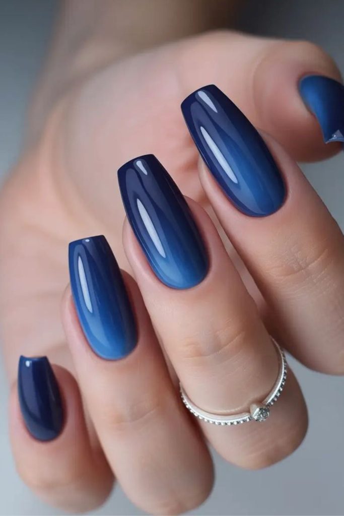 Harbor storm dark blue nails