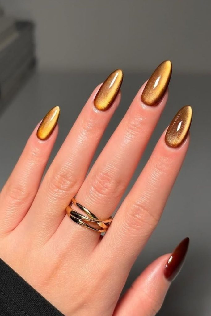 Amber gradient tips with mineral veins