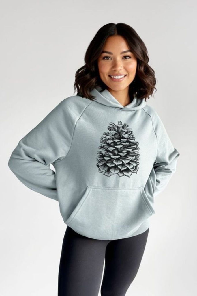 Shimmering hooded top with straight leggings