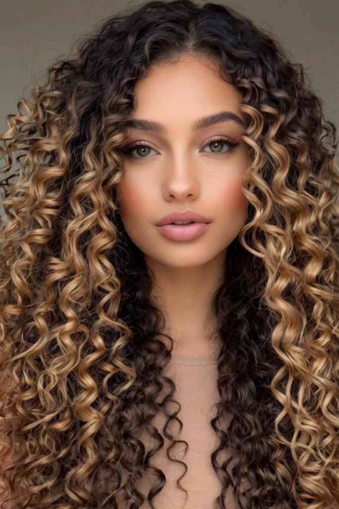 Sharp-edged curls with controlled rugged volume.
