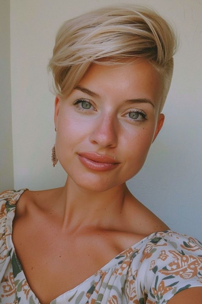 Micro pompadour short bold hairstyle