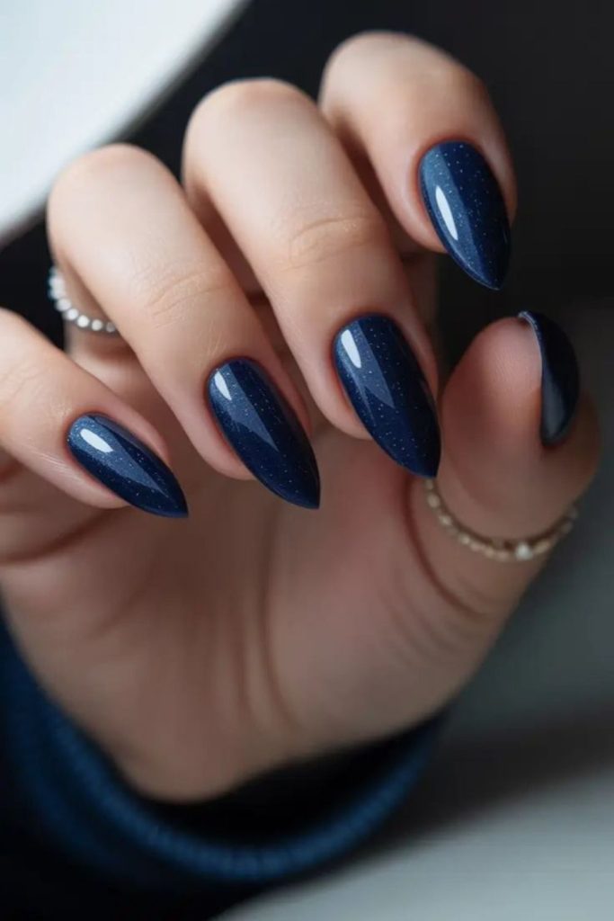Midnight harbor deep blue nails