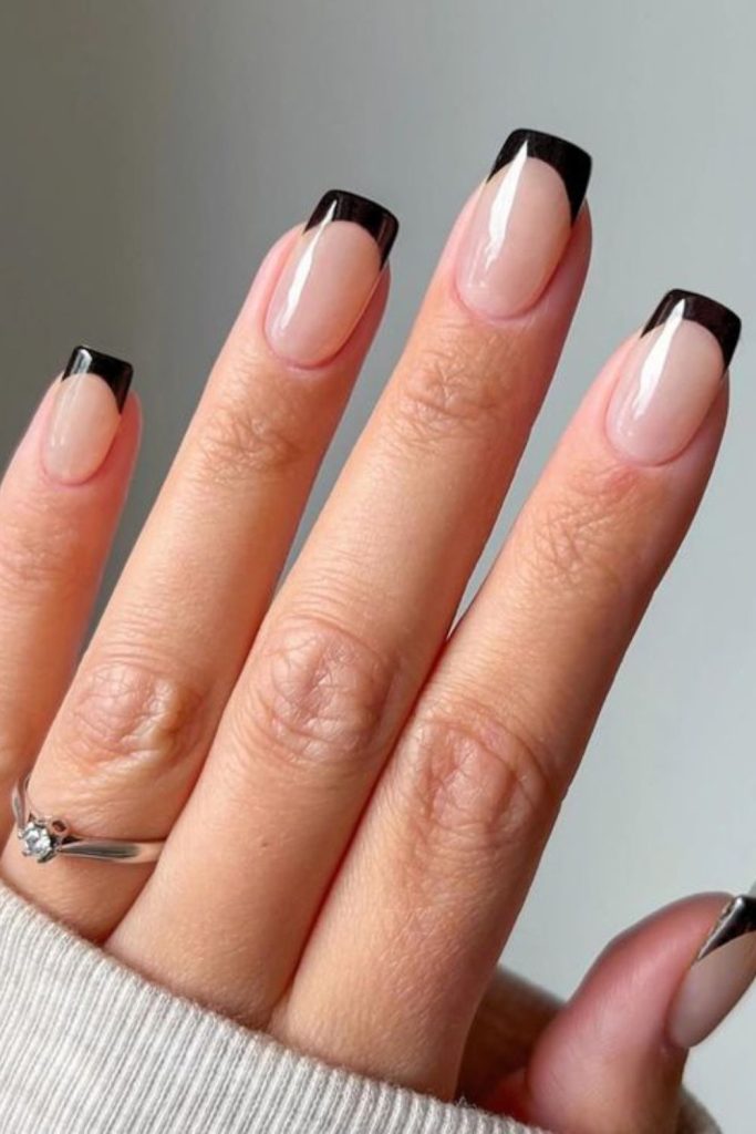 Deep black tips with subtle shine.