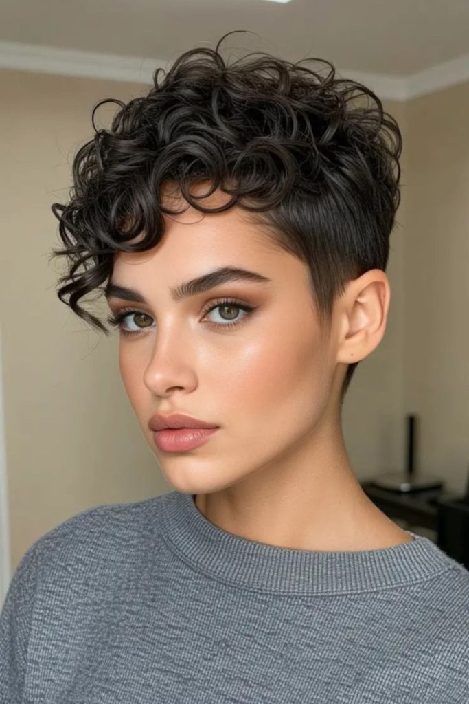 Light curls creating playful optical illusion.