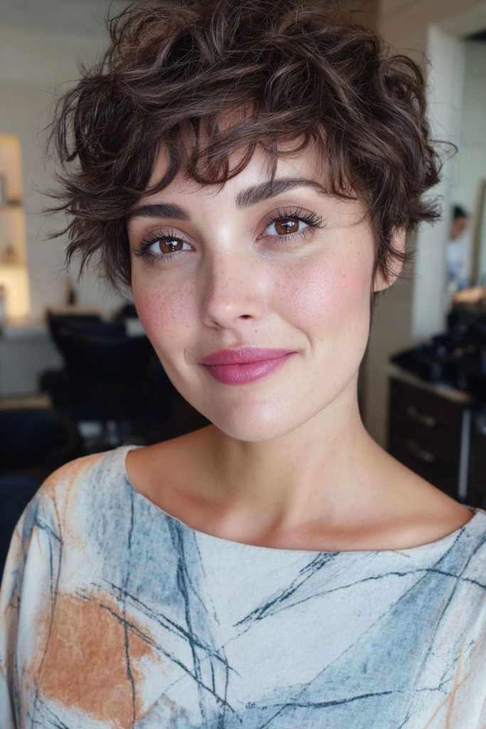 Soft gray airy crown with randomness.