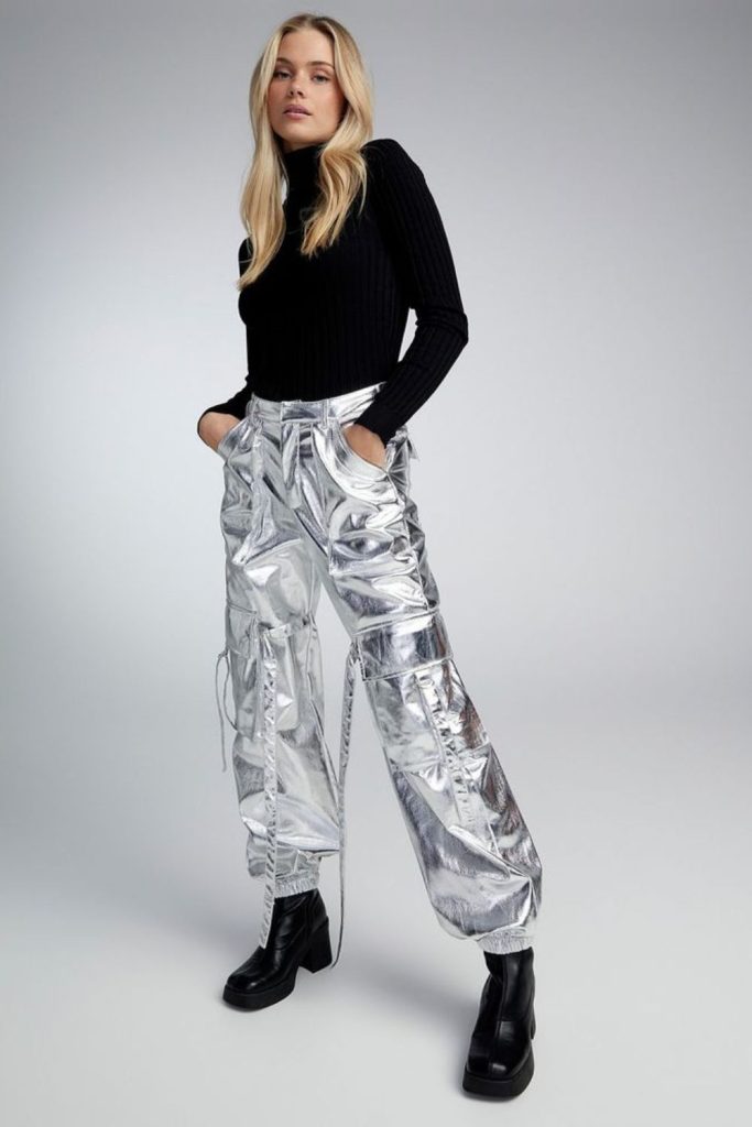 Shiny metallic urban winter pants