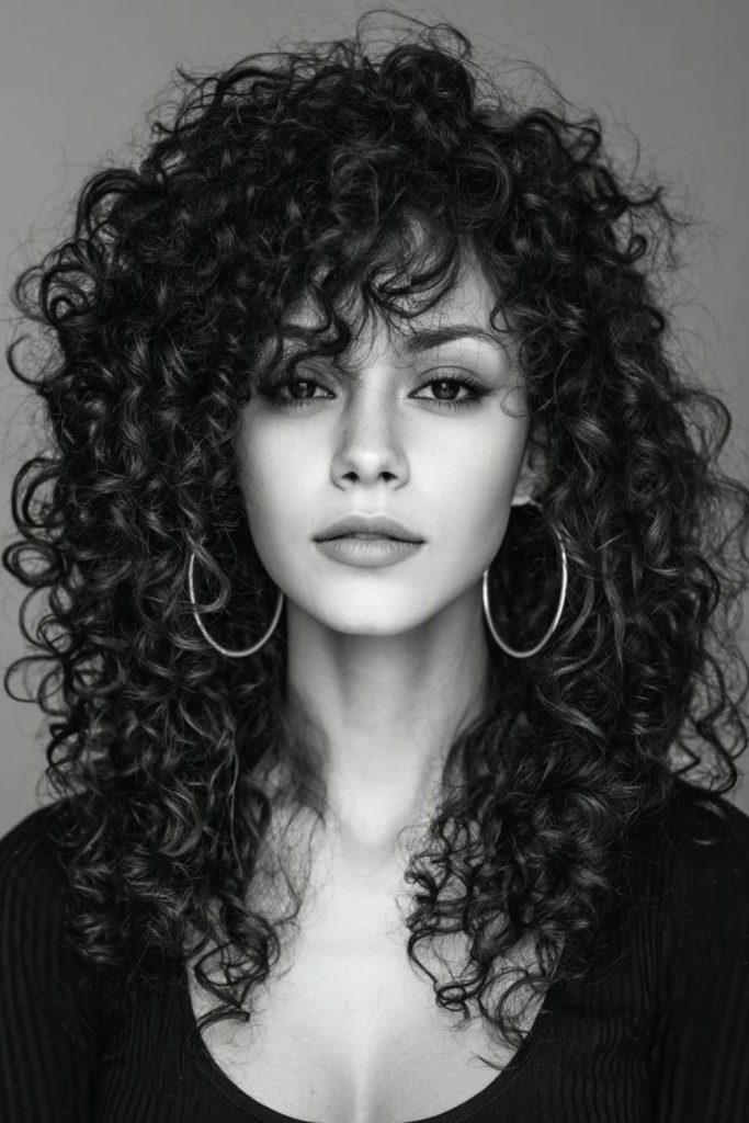 Morning halo curls with soft lift.