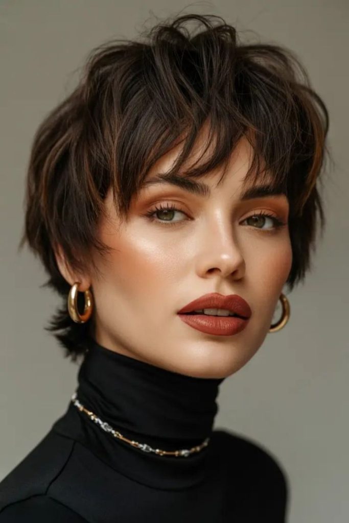 Vintage Parisian pixie with soft texture.