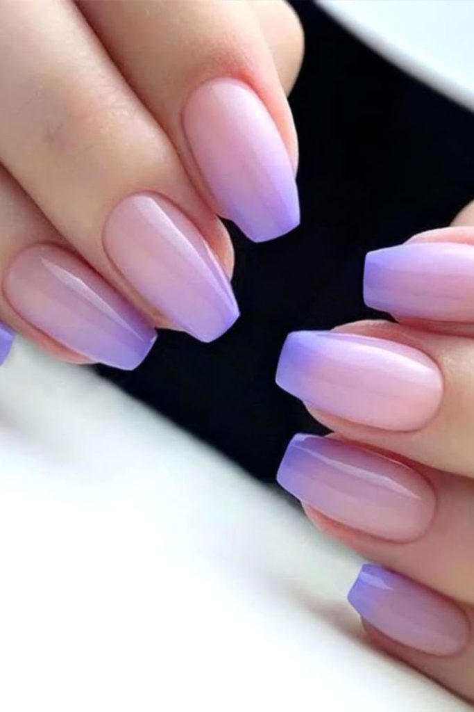 Bronze metallic square French nails.