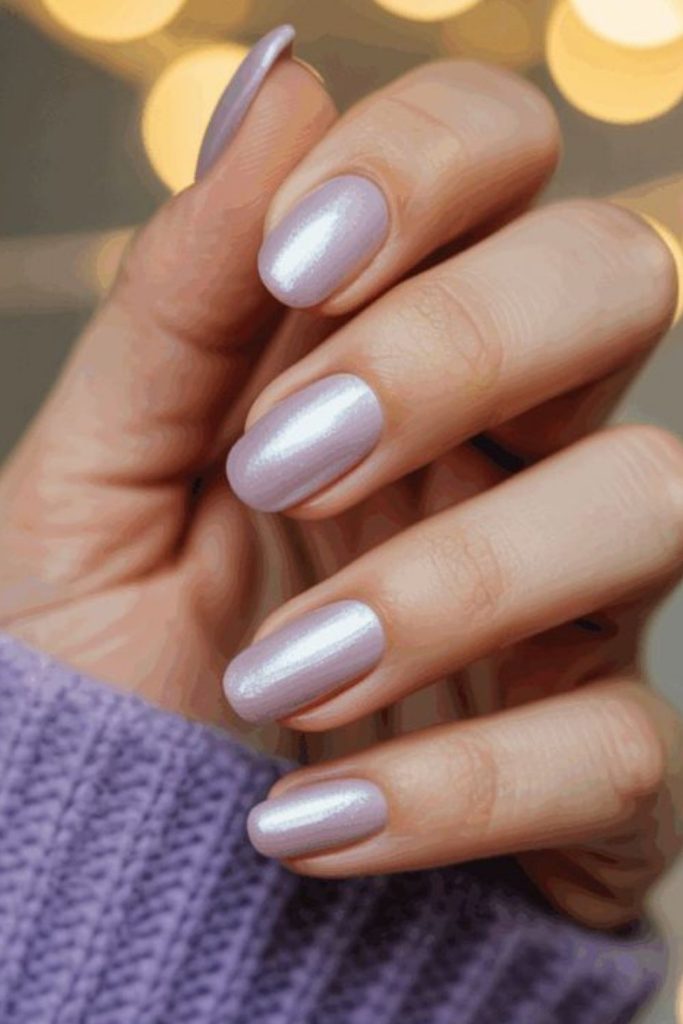 Lavender pearl delicate nail polish