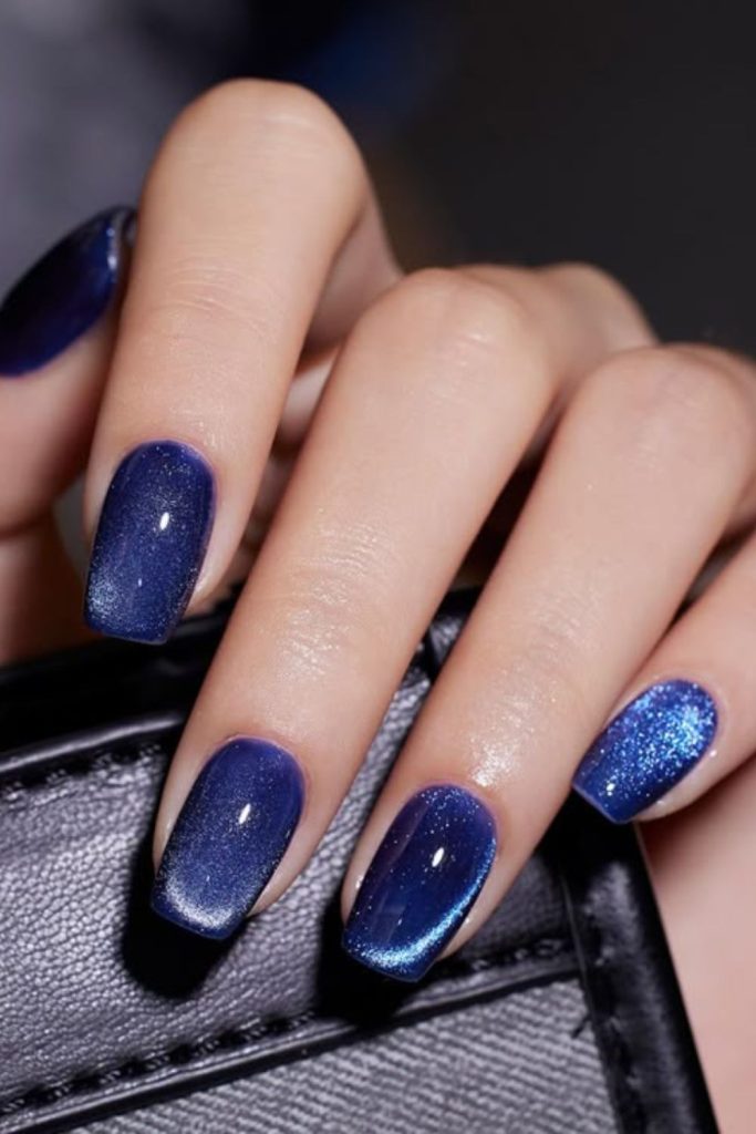 Deep petrol blue cat eye