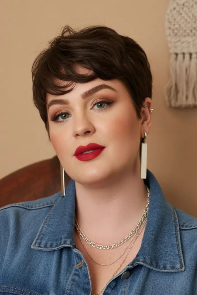 Razor-cut fringe textured short hair