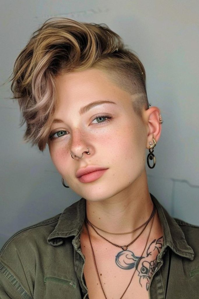 Razor-cut waves short hair edgy