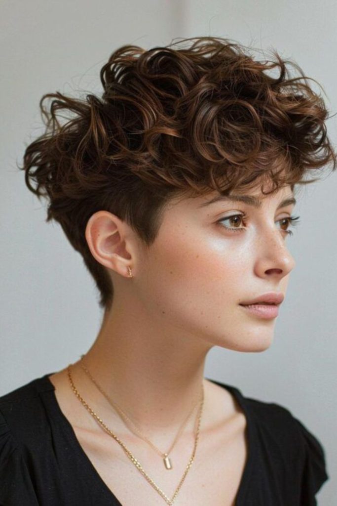 Twisted layered crown with soft waves.