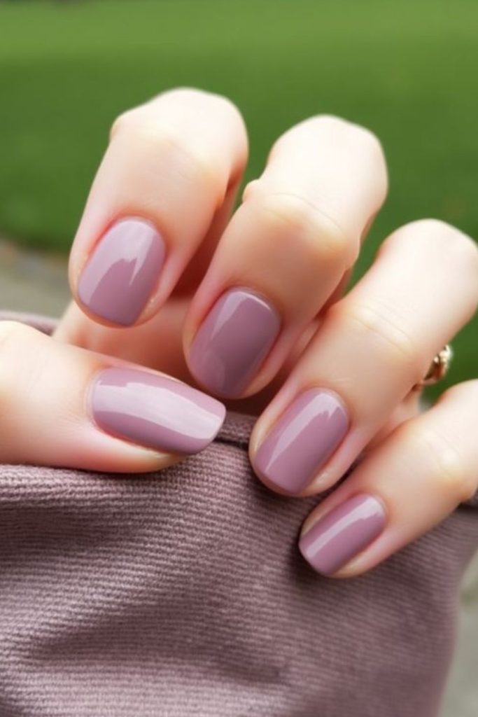 Soft rosy nude round nails