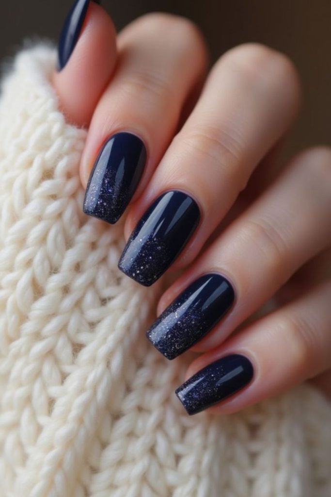 Sapphire nightfall blue nail look