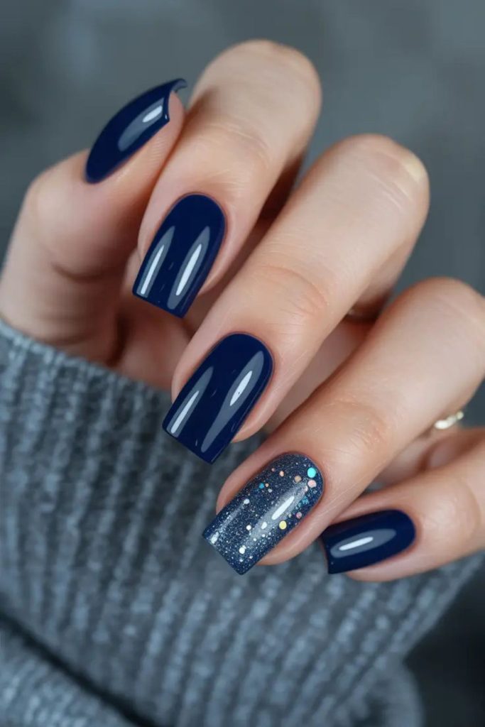 Shadow sapphire blue nail style