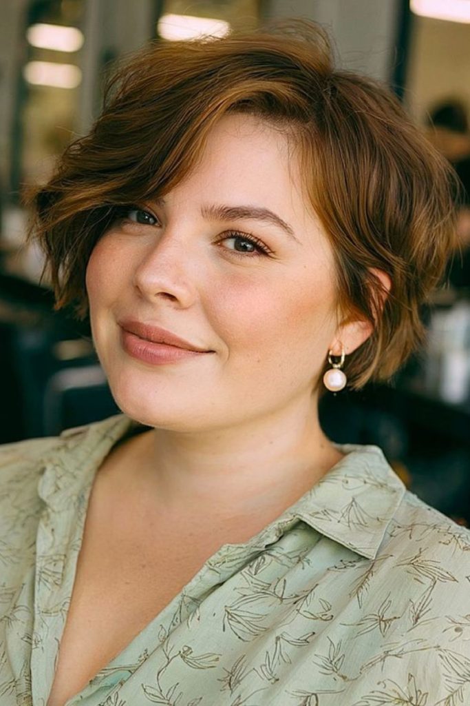 Short pixie with side-flicked strands