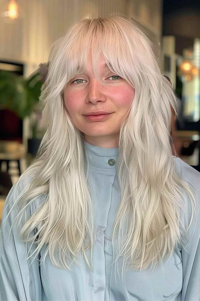 Soft silver fringe and wavy length