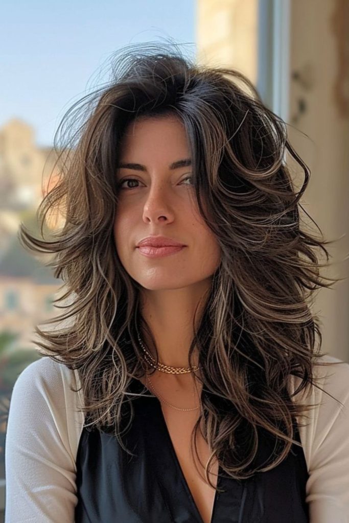 Relaxed medium haircut soft texture